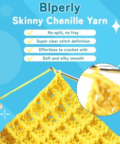 Alternative view of Skinny Chenille Yarn for Crocheting - 4 Pack of 50g/158yds - Soft Thin Fluffy Plush Yarn CYC #2 - Fingering Weight Yarn for Baby Blankets & Amigurumi (4. White)