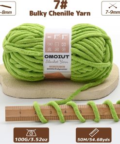 Alternative view of 3 Pack of Army Green Chunky Chenille Yarn for Crocheting. Soft Baby Blanket Yarn. Chunky Knit Blanket Crochet Yarn. #7 Super Bulky. 10.6oz/164 yds Fluffy Velvet Amigurumi Yarn
