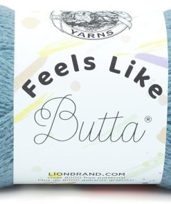 Lion Brand Yarn Feels Like Butta Soft Yarn for Crocheting and Knitting. Velvety. 1-Pack. Dusty Blue